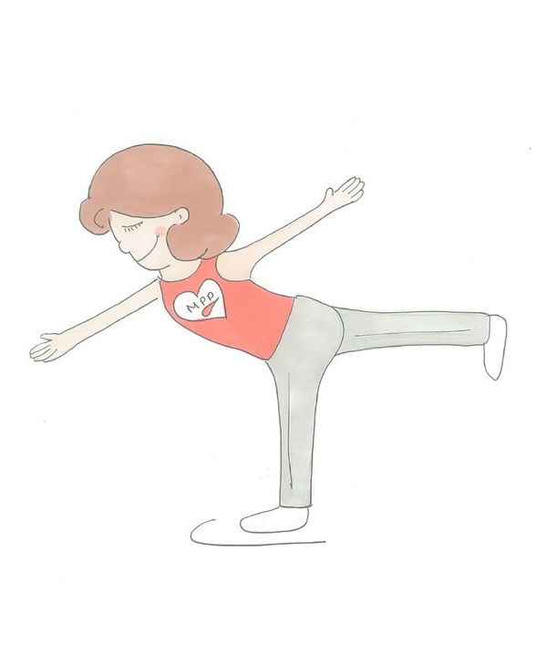 Cartoon Caroline in airplane