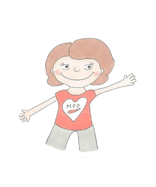 Cartoon Caroline welcoming