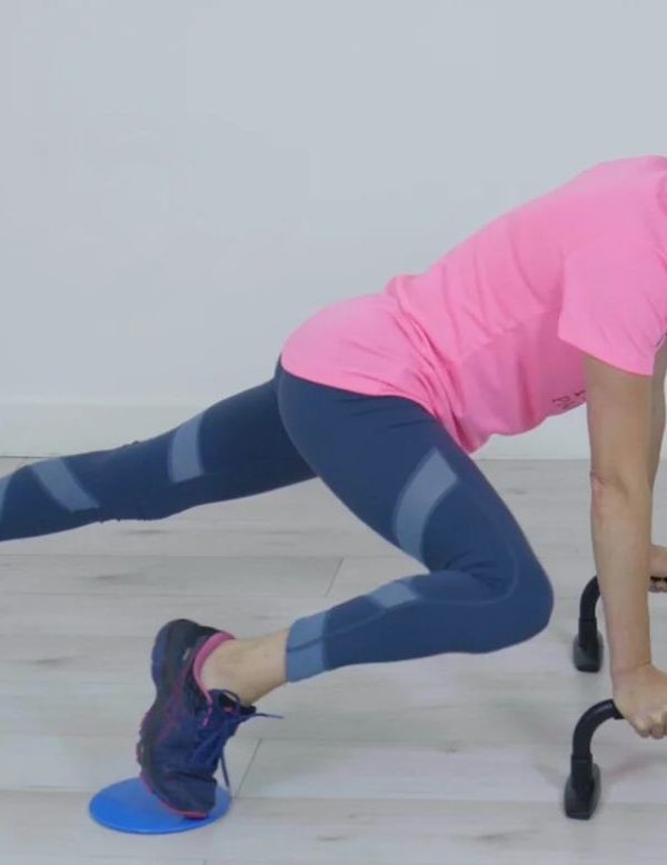 exercise with Pilates Sliders or Valslides, using wrist supports